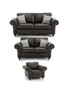 Oakland ~ Black & Brown Full Sofa Suite 3+2 & Armchair ⭐️PACKAGE DEAL