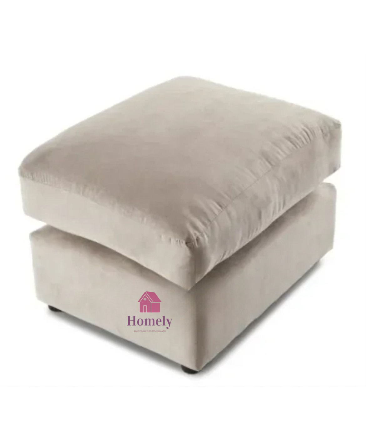 PV ~ PLUSH VELVET CUSHION TOP FOOTSTOOL