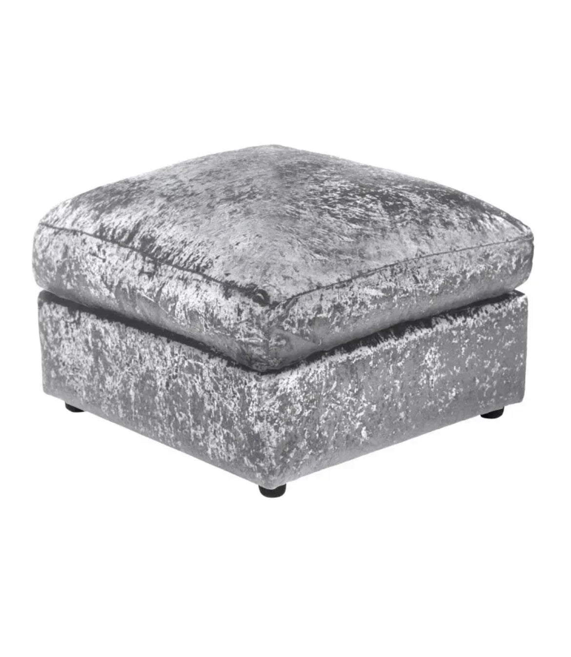 CV ~ CRUSHED VELVET CUSHION TOP FOOTSTOOL