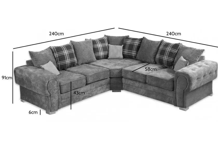 VERONA ~ 2C2 CORNER SOFA (SCATTER & HIGH BACK OPTION)