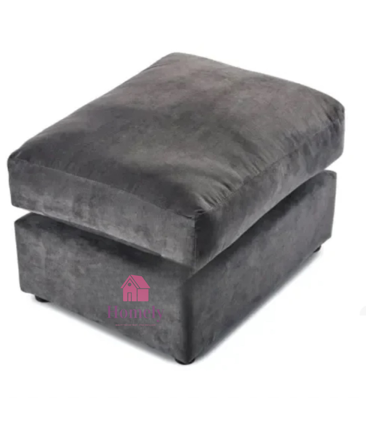 PV ~ PLUSH VELVET CUSHION TOP FOOTSTOOL