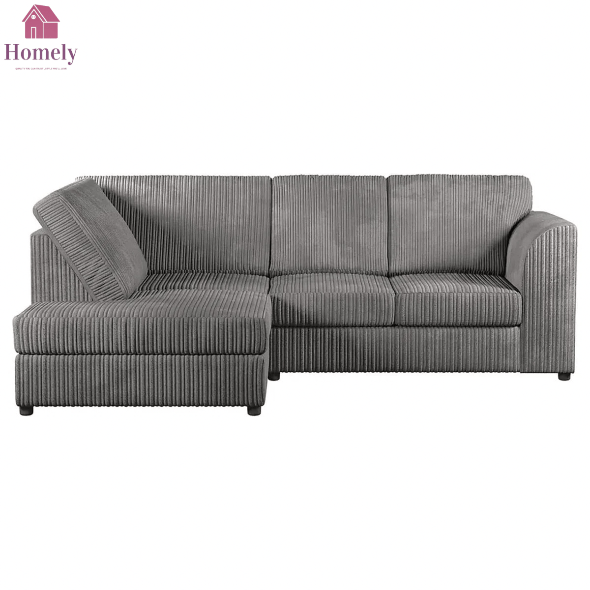 CHICAGO - JUMBO CORD CORNER SOFA (HIGHBACK) - Homely Sofas