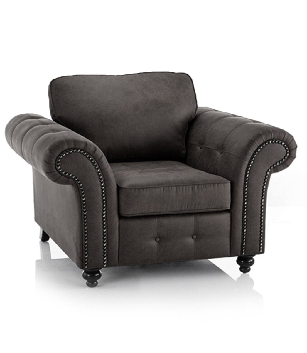 Oakland ~ Black & Brown Armchair - Homely Sofas