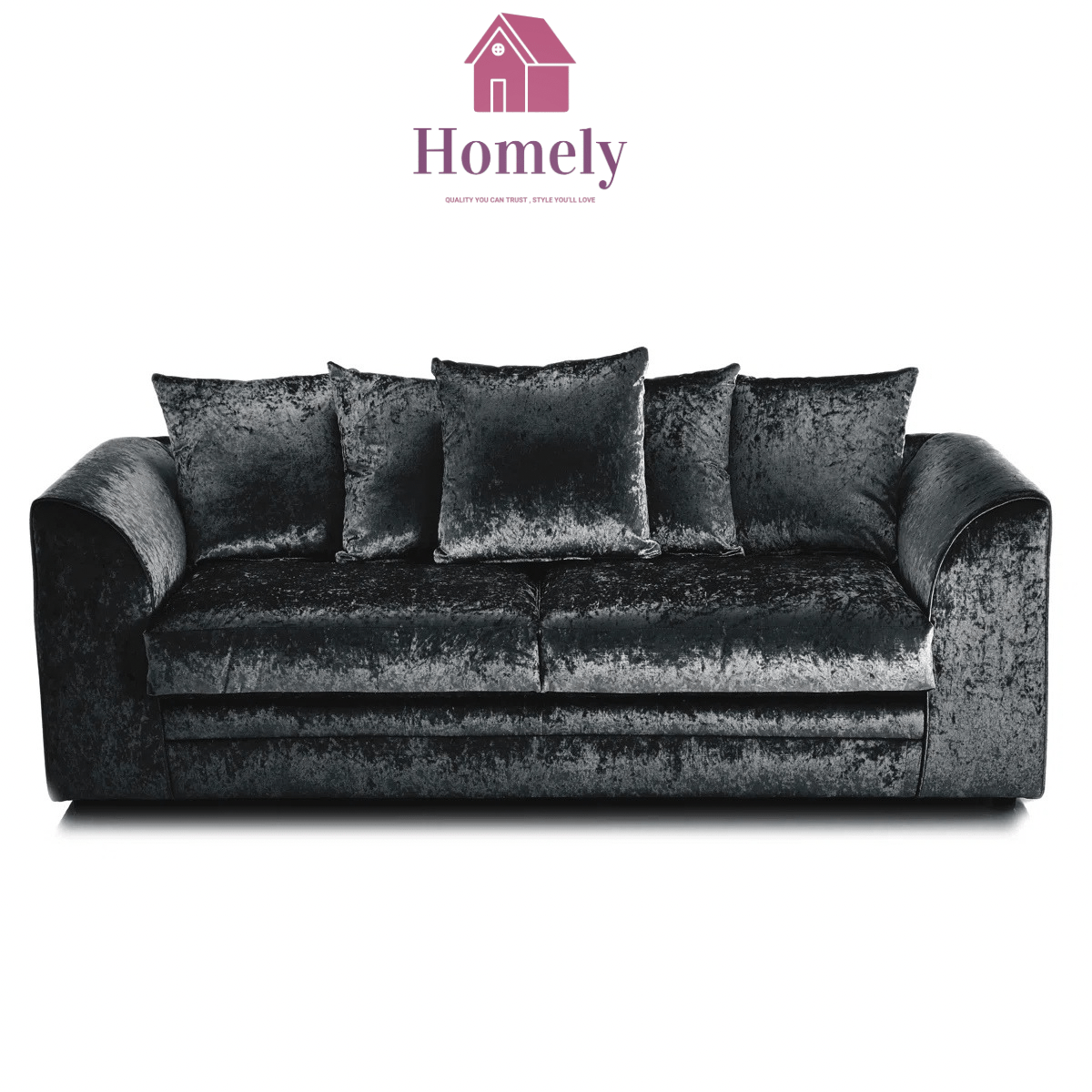 CV - CRUSHED VELVET 3 SEATER - Homely Sofas