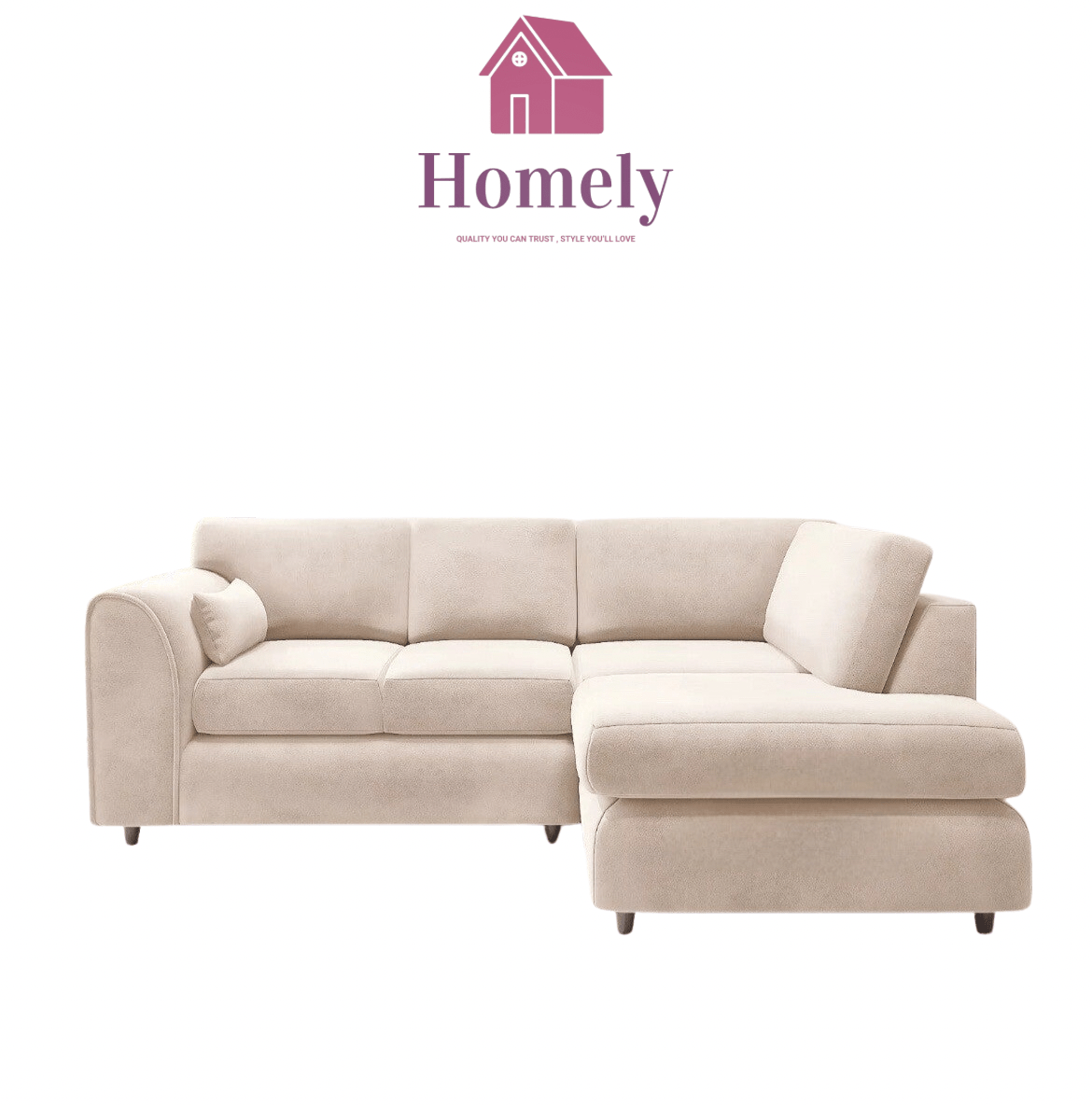 PV - PLUSH VELVET CORNER SOFA (HIGH BACK CUSHIONS) - Homely Sofas