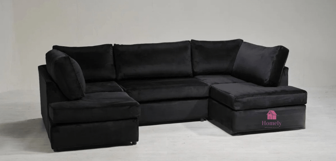PV ~ EXCLUSIVE U - SHAPE PLUSH VELVET CORNER SOFA (Colour options Available) - Homely Sofas