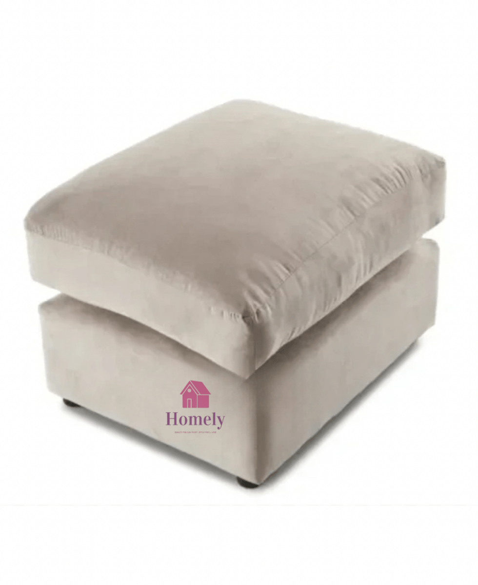 PV ~ PLUSH VELVET CUSHION TOP FOOTSTOOL - Homely Sofas