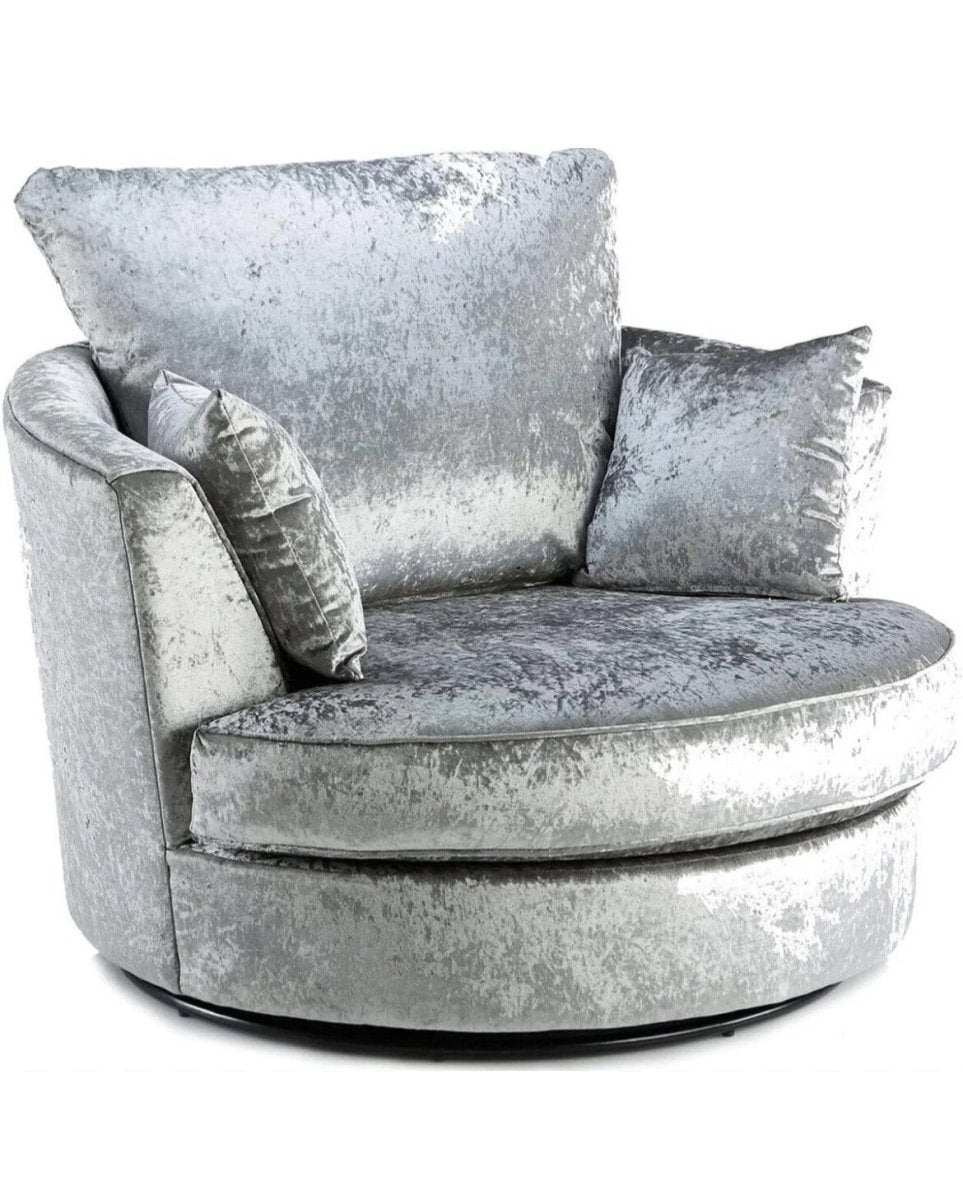 CV - CRUSHED VELVET SWIVEL CHAIR - Homely Sofas