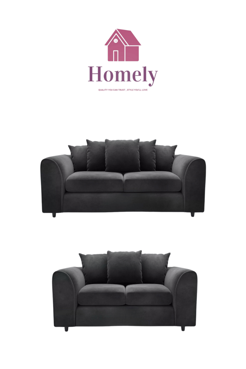 PV - PLUSH VELVET 3+2 SEATER SUITE ⭐️ (PACKAGE DEAL) SCATTER CUSHIONS - Homely Sofas