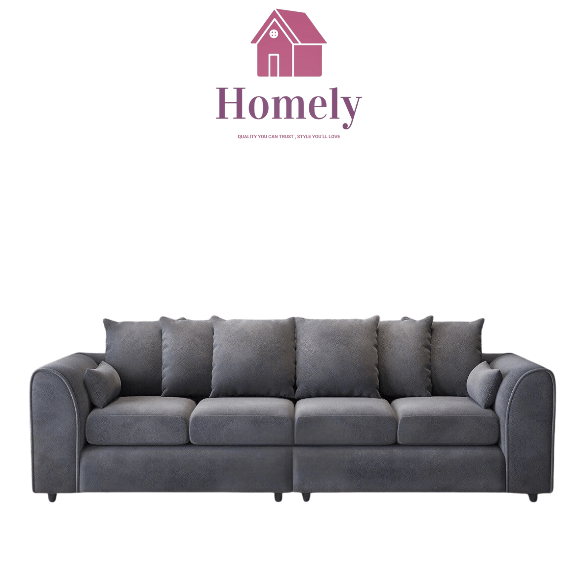 PV - PLUSH VELVET 4 SEATER SOFA - Homely Sofas